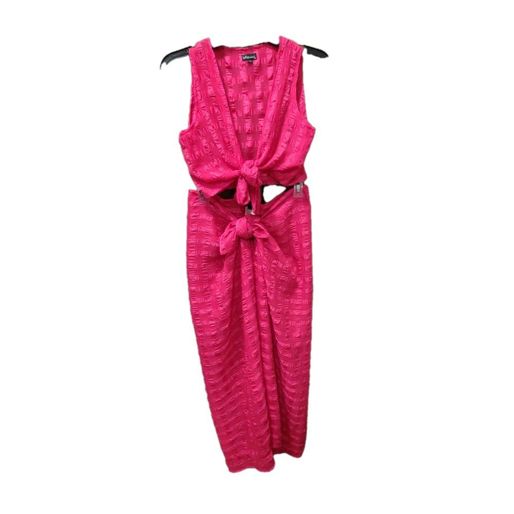 WRAPSODY‎ Skirt Set Halter Top Set Pink Sheer Sz S 100% Polyester India Made